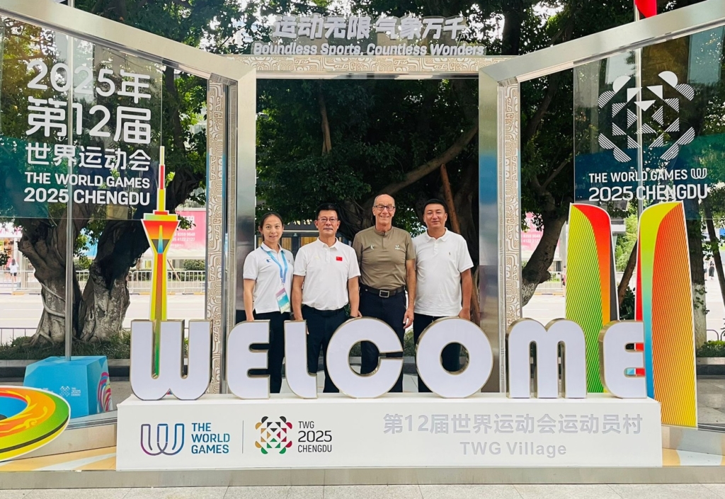 Jing Zhao, FISU Summer Games Director; President of Chengdu Sport University (CDSU), Mr. XU Wanbing; FISU President Leonz Eder; YANG Fei from CDSU